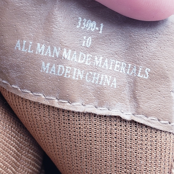 Vintage 90s Y2K Platform Lace Up Boots Chunky Brown Faux Leather Women's Size 10 - Picture 11 of 11